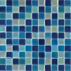 1"x1" Glass Irridescent Blue Blend