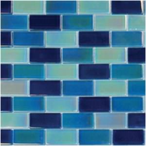 1"x2" Glass Brick Irridescent Blue Blend