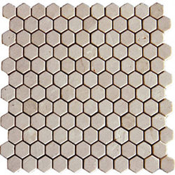1" Marble Crema Marfil Hexagon